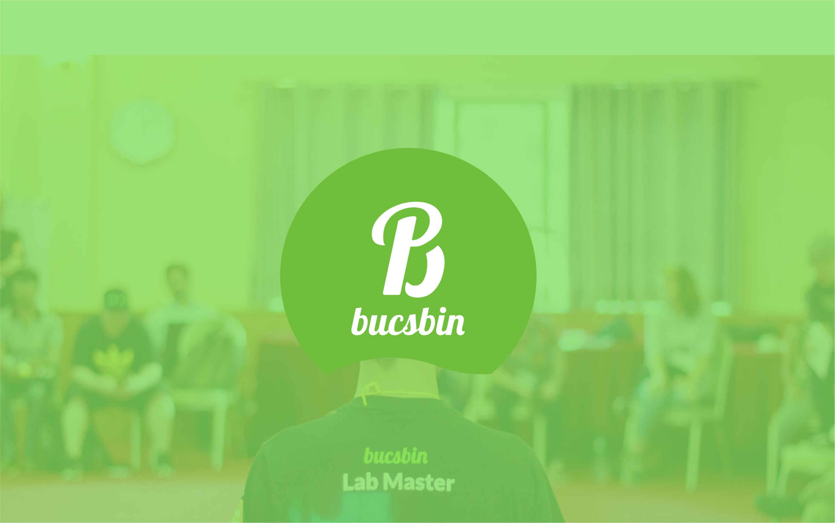 An image showing Bucsbin logo on a lime green background