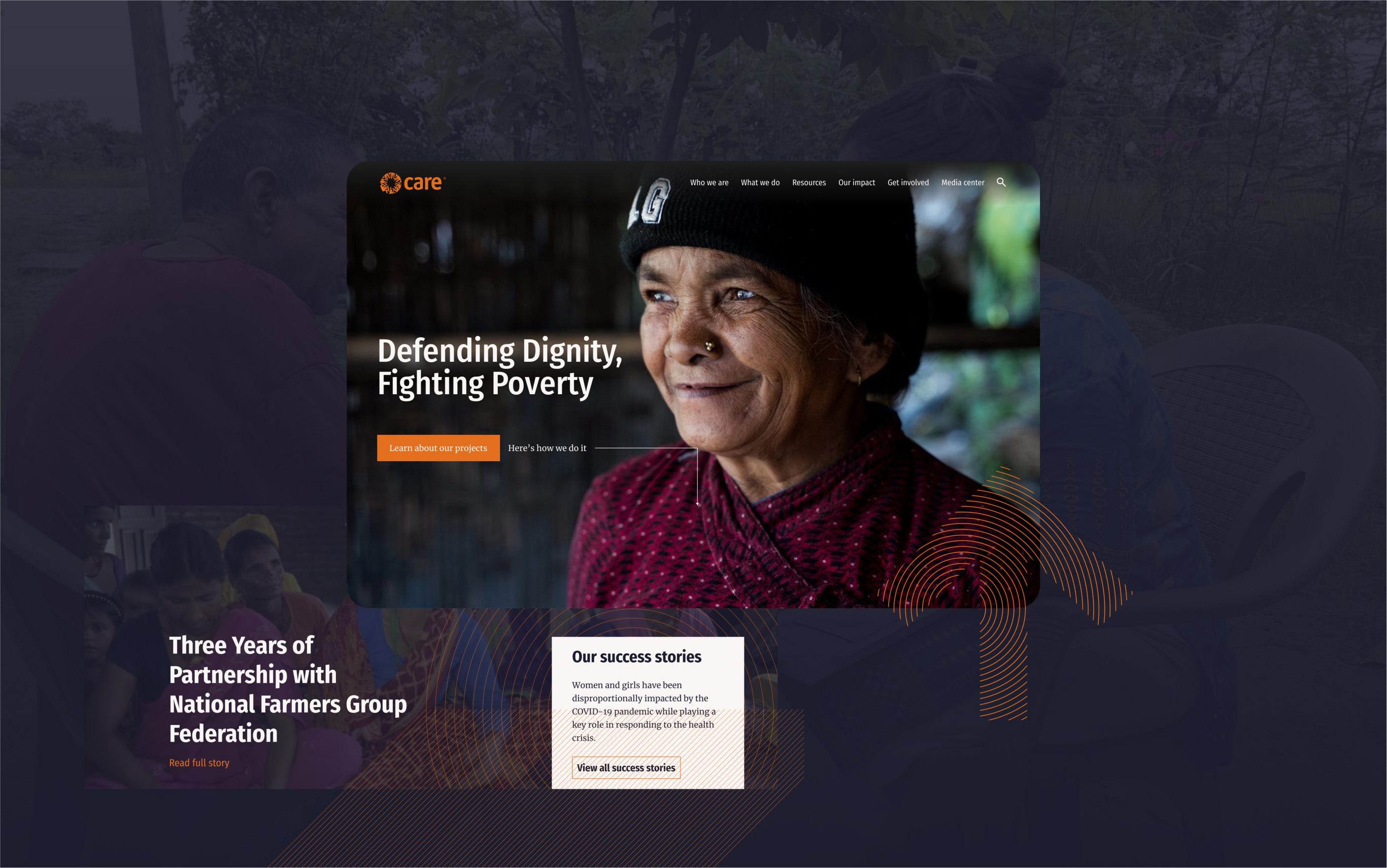 An image showing Care Nepal's homepage