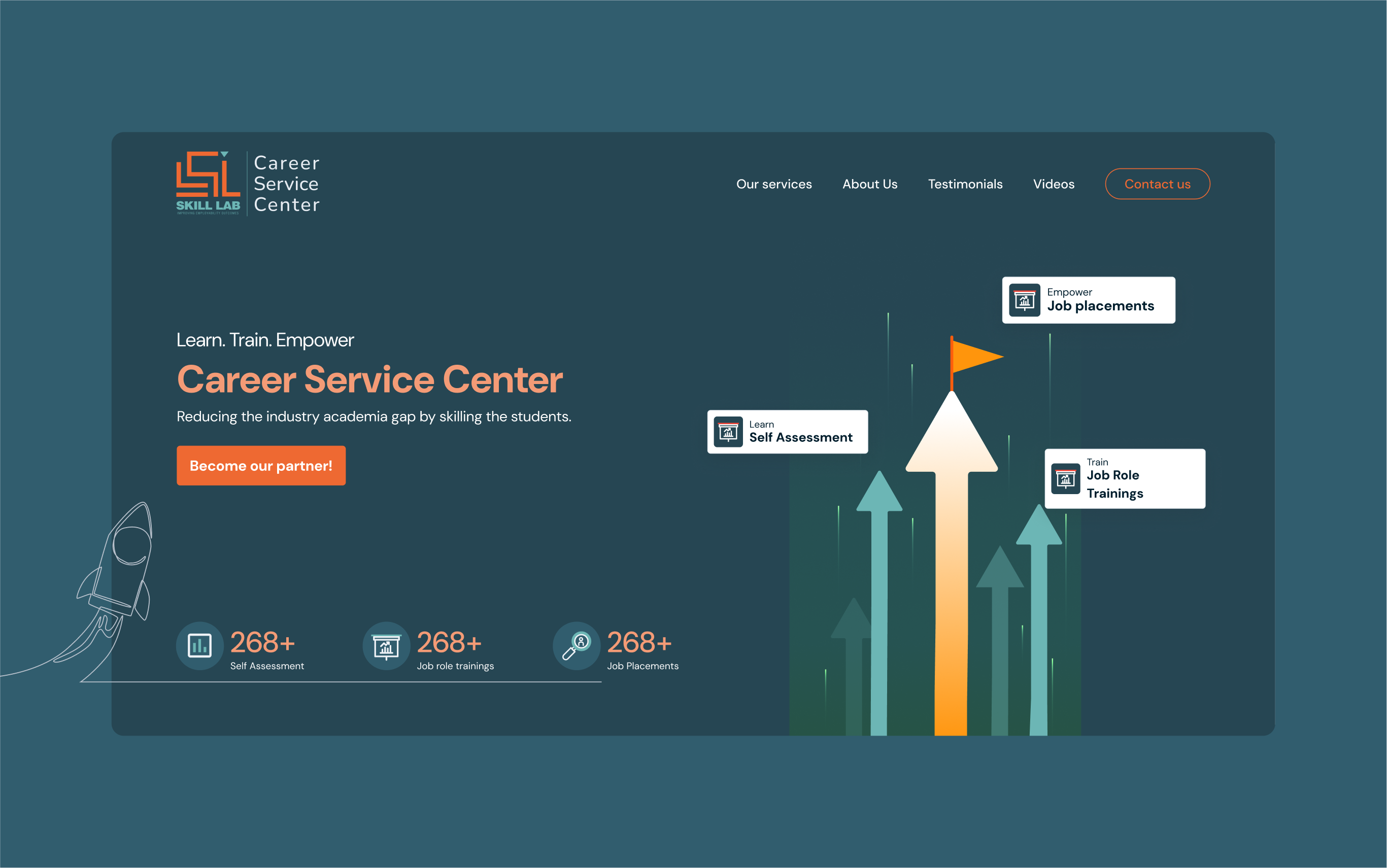 An image showing the homepage screenshot of Career Service Center