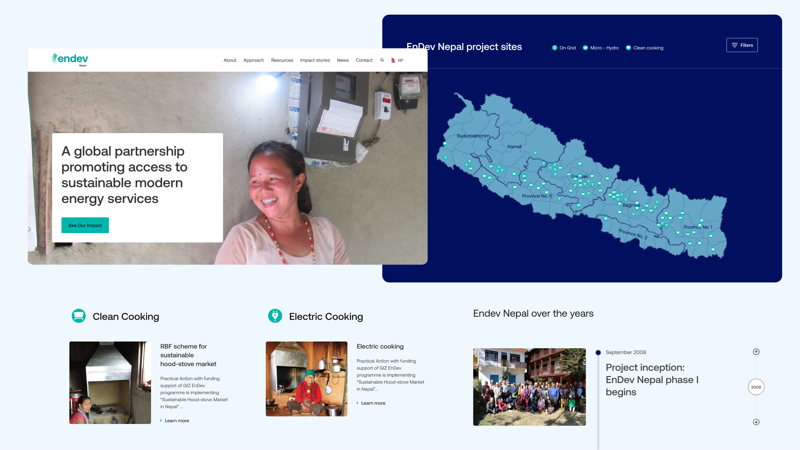 An image shoing collage of elements from its website