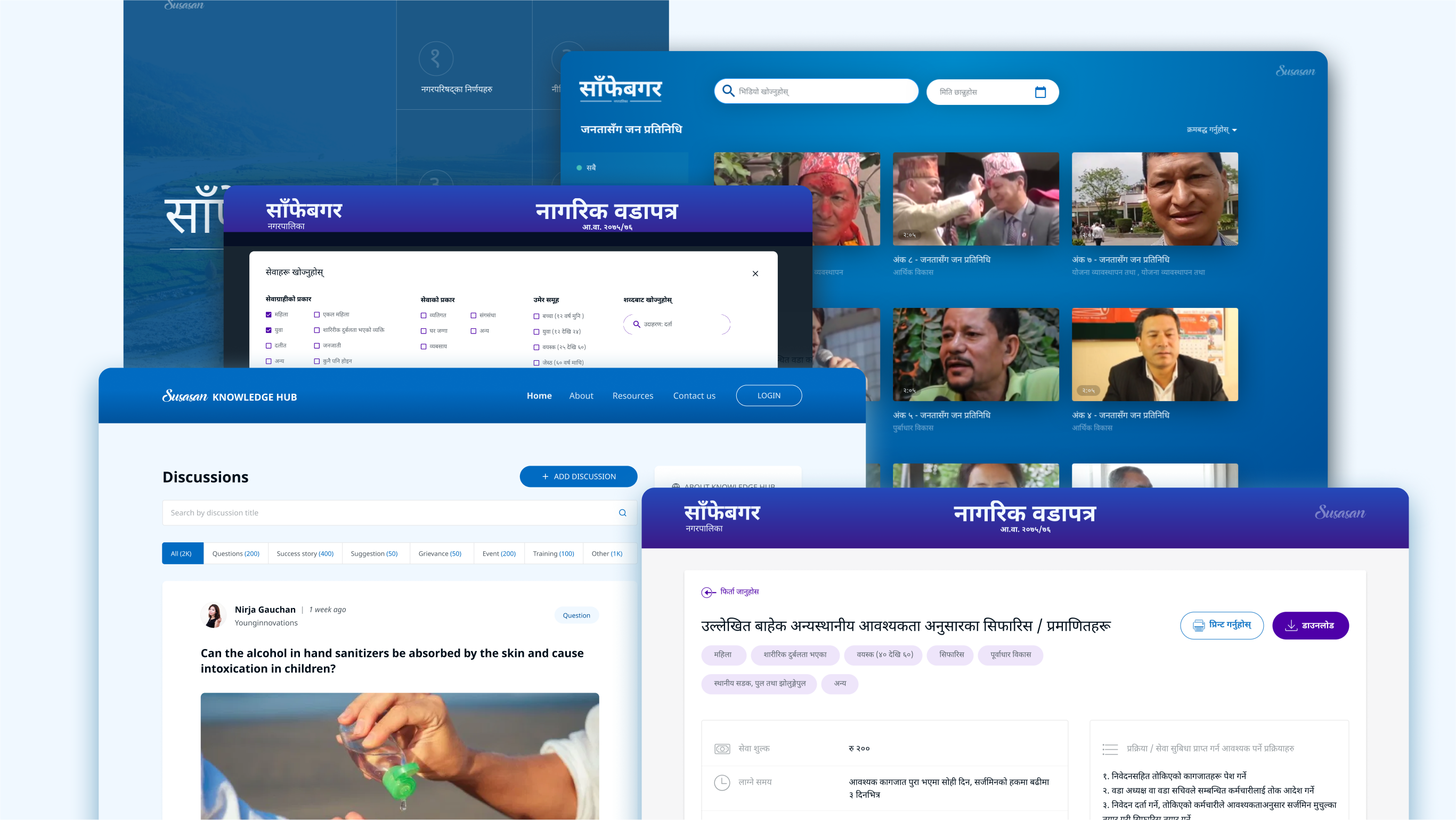 A collage of SUSASAN tools